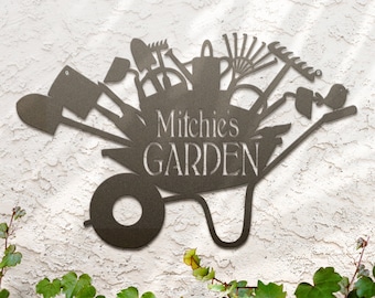 Custom Wheelbarrow Garden Sign ~ Personalized Yard Decoration