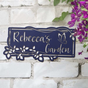 Personalized Metal Sign for Garden, Custom Butterfly Decoration