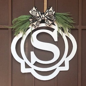 Bold Double Border Monogram ~ You Choose The Letter, Door Monogram
