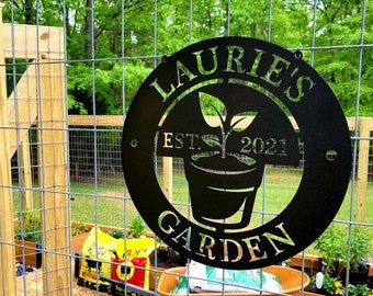 Custom Gift for Gardener, Metal Personalized Garden Sign