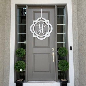 Custom Metal Front Door Monogram, Family Initial Decorations