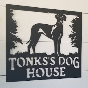 Custom Great Dane Metal Dog Sign