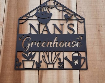 Personalized Greenhouse Sign, Custom Metal Gardener Gift