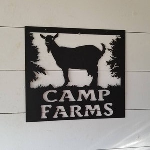 Personalized Saanen Goat Farm Sign: Powder Coated Metal