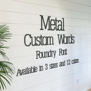 Metal Wall Art Words, Foundry Font Style