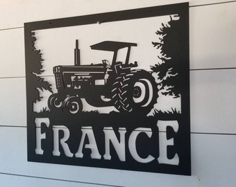 Custom Metal Tractor Sign: Farmhouse Decor, Indoor Outdoor