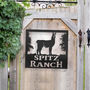 Custom Metal Llama Farm Sign: Personalized Ranch Decor