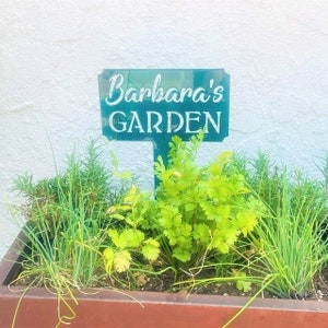 Customized Metal Garden Stake, Small Garden Name Sign