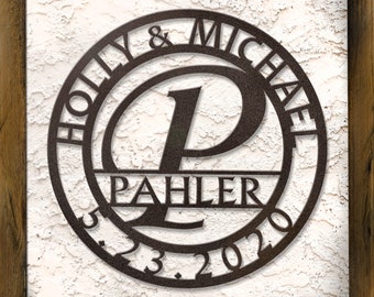Personalized Metal Anniversary Sign: Custom Wedding Name Sign