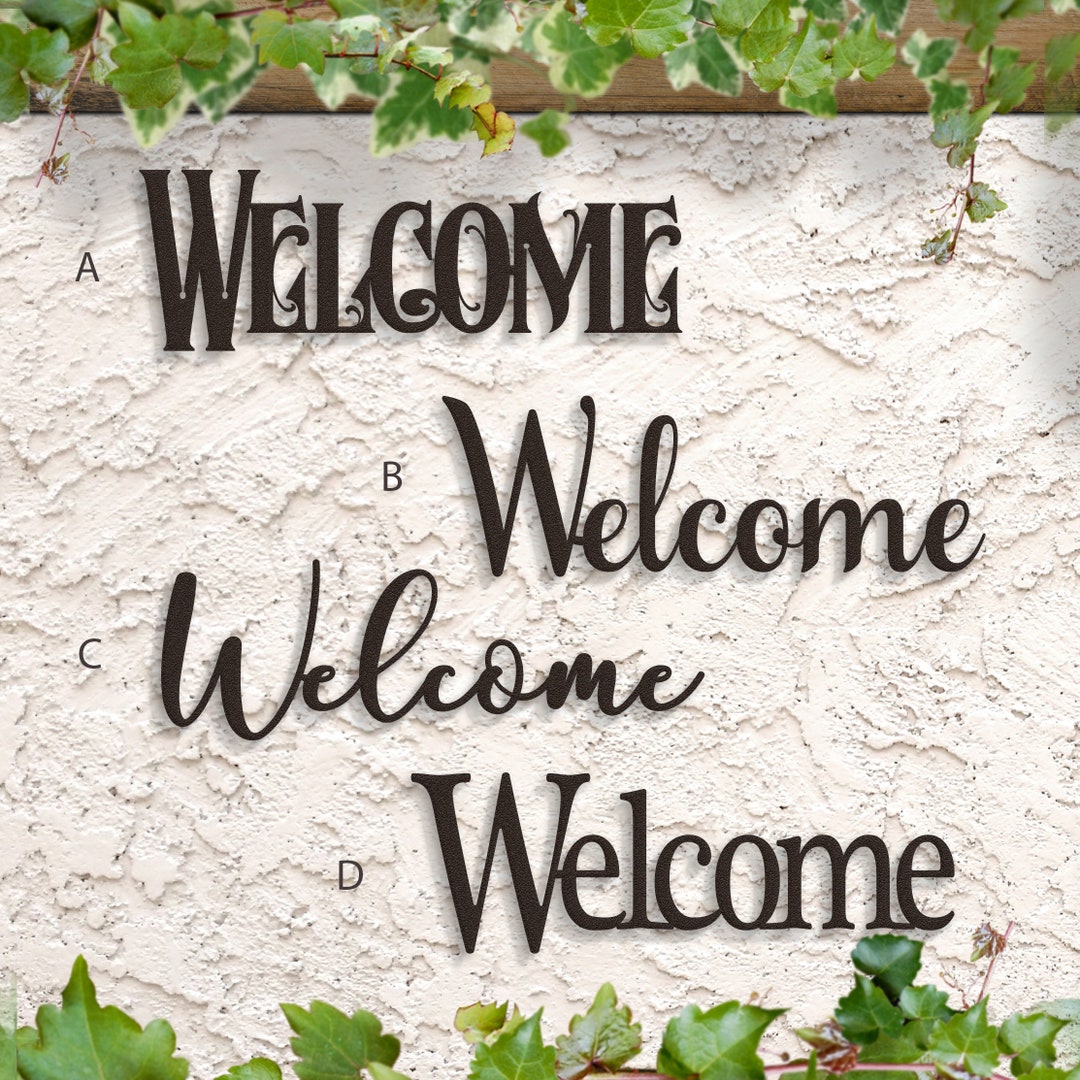 Metal Welcome Sign: Indoor/outdoor Script, 18" Wide - Etsy
