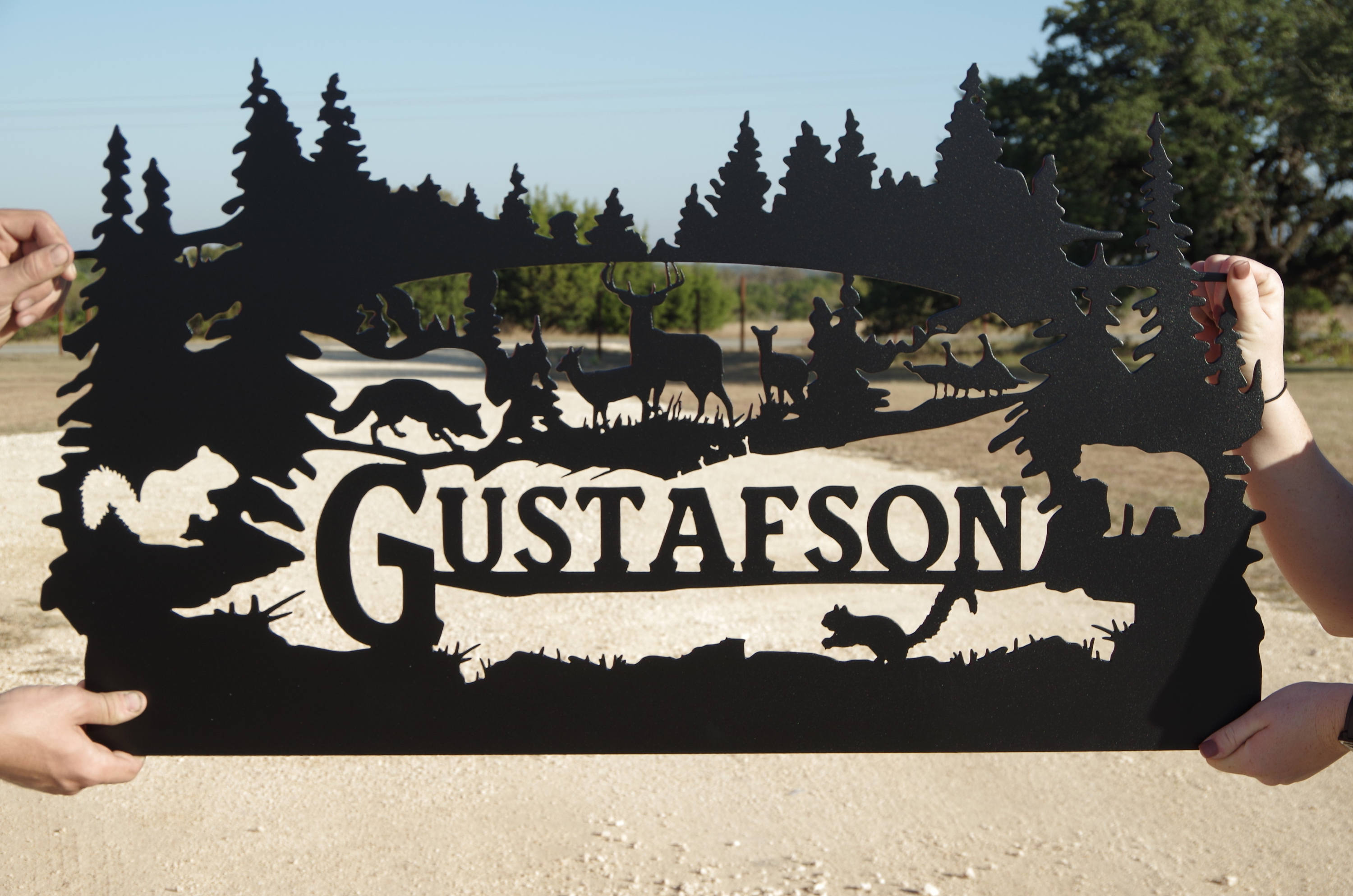 Family Name Custom Metal Wildlife Sign Personalized Deer Sign Etsy