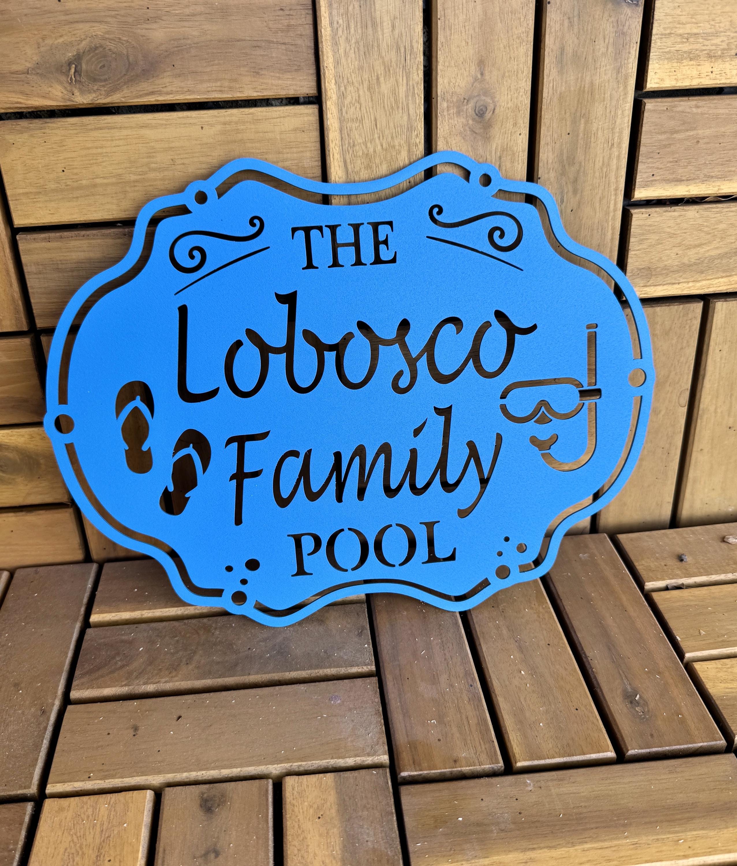Kelly Pool Sign Custom Metal Family Pool Sign, Pool House Decoration - Etsy