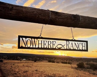 Custom Metal Hanging Entry Sign, Personalized Ranch Brand Sign