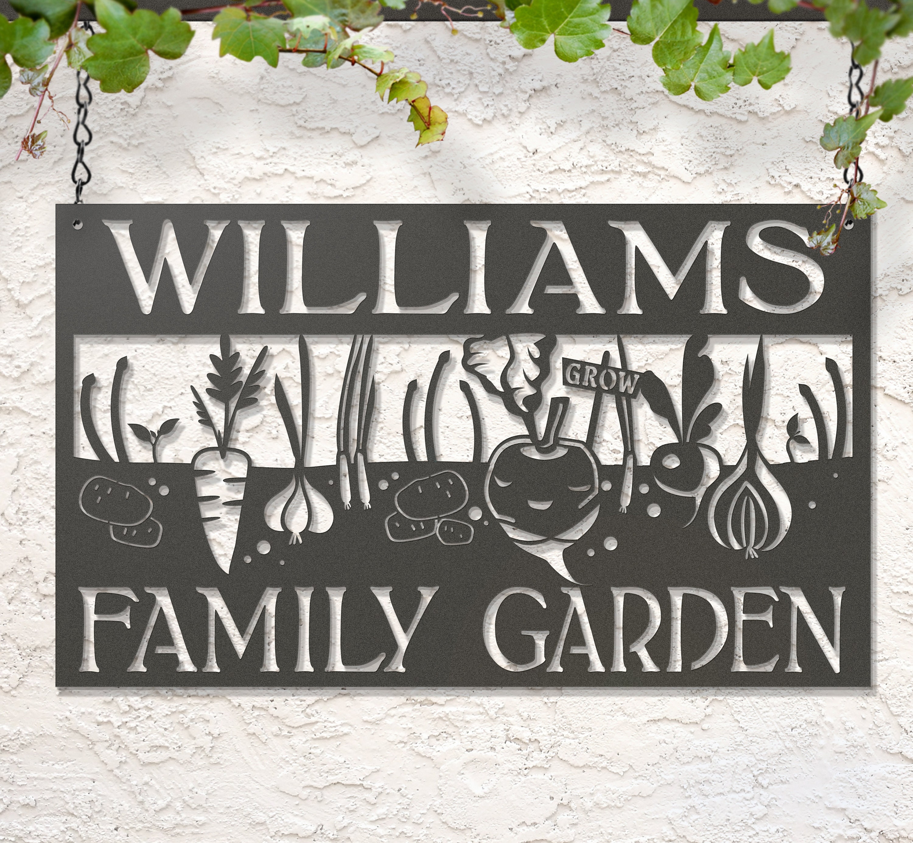 Custom Hanging Vegetable Garden Sign Etsy