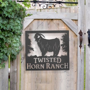 Custom Metal Angora Goat Sign, Angora Farm Sign