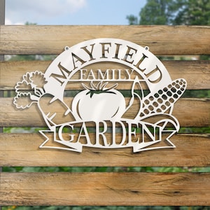 Custom Family Vegetable Garden Sign ~ Metal Hanging Garden Sign