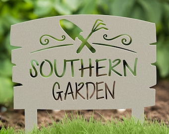 Gift for Gardener, Metal Garden Sign with Stakes