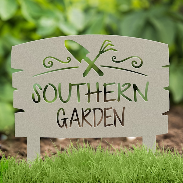 Gift for Gardener, Metal Garden Sign with Stakes
