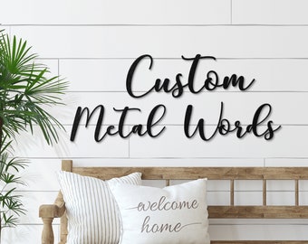 Custom Metal  Haven Script Words, Custom Wall Decorations