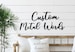 Custom Metal  Haven Script Words, Custom Wall Decorations 