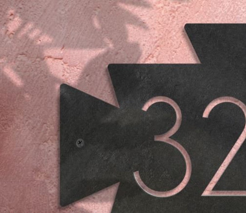 Metal House Number Sign Western Heavy Duty Address Plaque Etsy