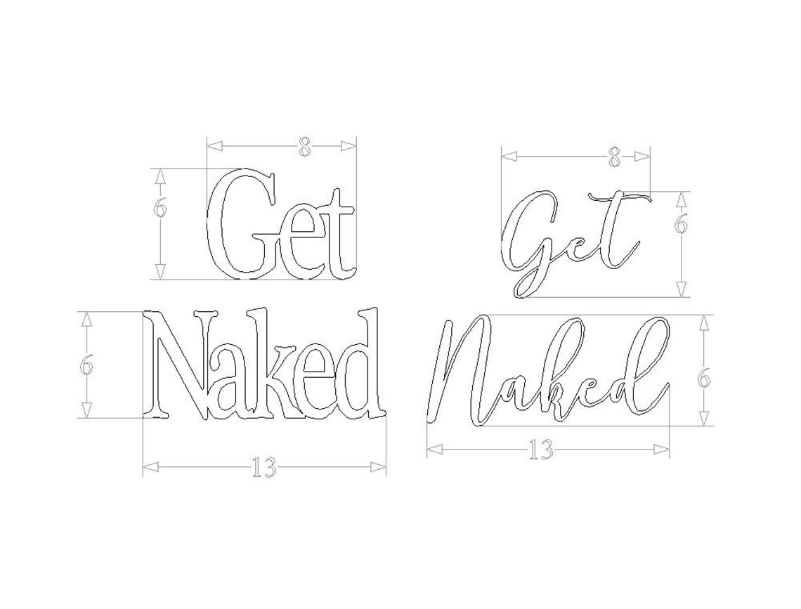 Bathroom Wall Decoration Get Naked Word Sign | Etsy