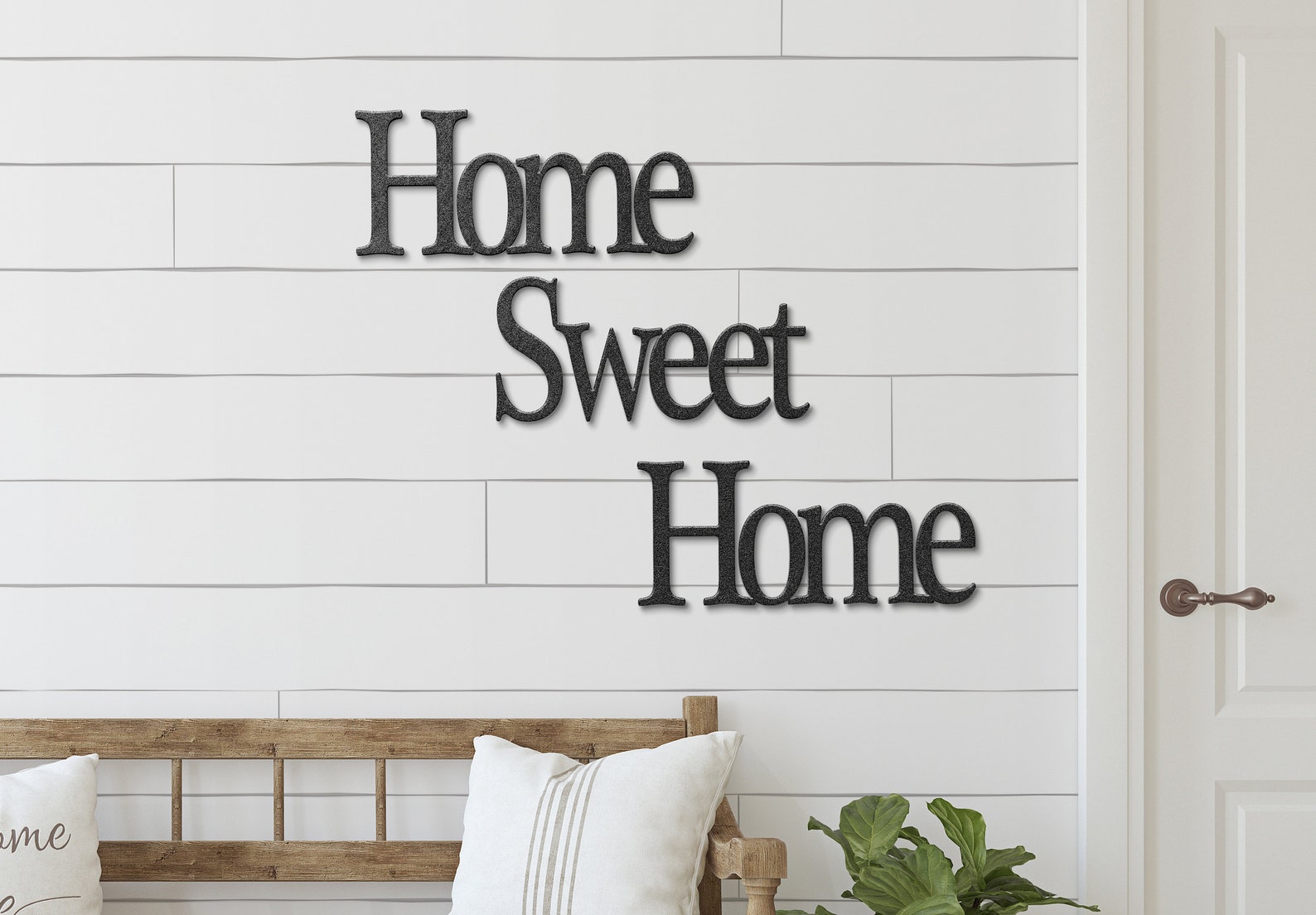 Home Sweet Home Metal Script Word Art Etsy