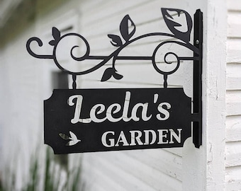 Custom Metal Garden Bracket Sign, Personalized Gift for Gardener