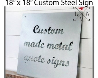 Personalized Metal Quote Sign, Your Text Custom Metal Sign