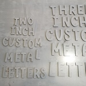 One Inch Metal Letters Small Bare Metal 11 Gauge Letters, 1 2 and 3 Inch Craft Alphabet Love ...