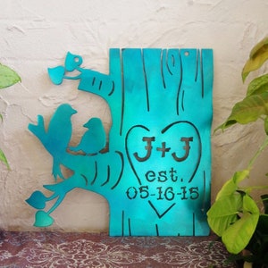 Metal Initial Anniversary Sign