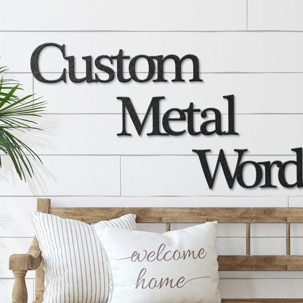 Custom Metal Words, Your Custom Text, Market Font Wall Decor