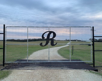 Single Letter Gate Initial ~ Metal Monogram for Entryway