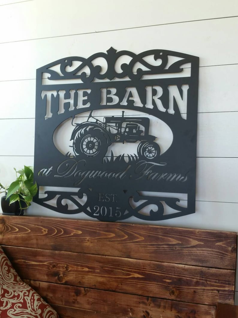 Custom Metal Farm Sign Personalized Metal Sign Tractor