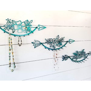 Decorative Metal Jewelry Holder - Organizer for Necklaces, Earrings and Bracelets