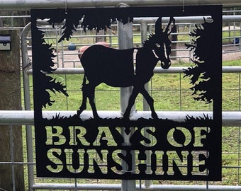 Your Name Custom Metal Farm Donkey Sign