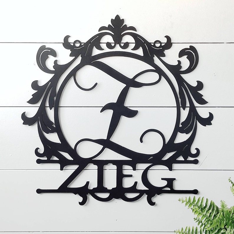 Ornate Family Name Sign Indoor or Outdoor Family Sign Etsy