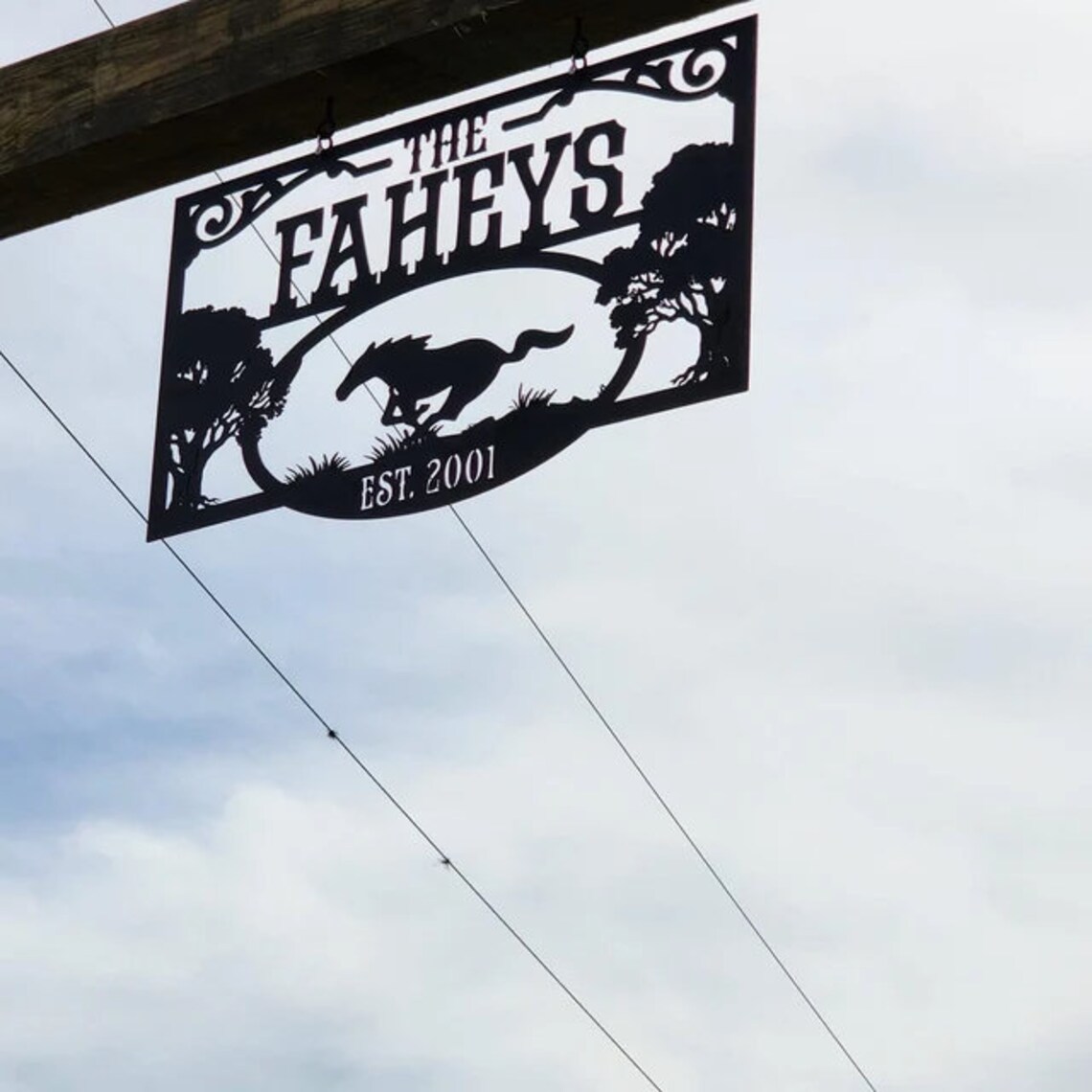 Ranch Entrance Sign Custom Steel Horse and Cattle Sign - Etsy