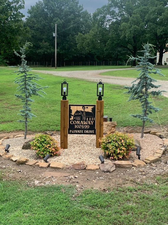Custom Metal Barn Sign: Windmill Decor, Small Farm