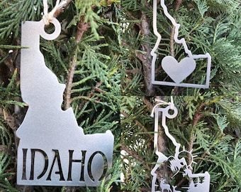 Idaho State Ornament, Metal State Christmas Ornament