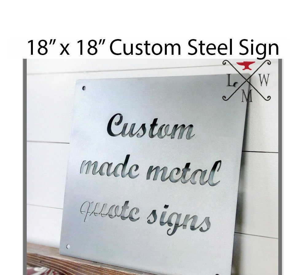 Custom Metal Quote Sign For Home Etsy
