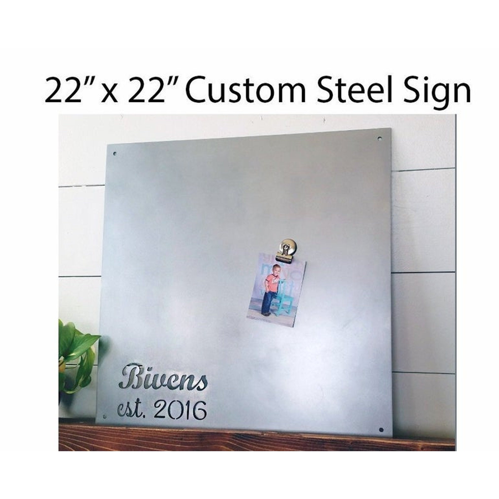 Magnetic Bulletin Board Steel Metal Dry Erase Industrial Modern