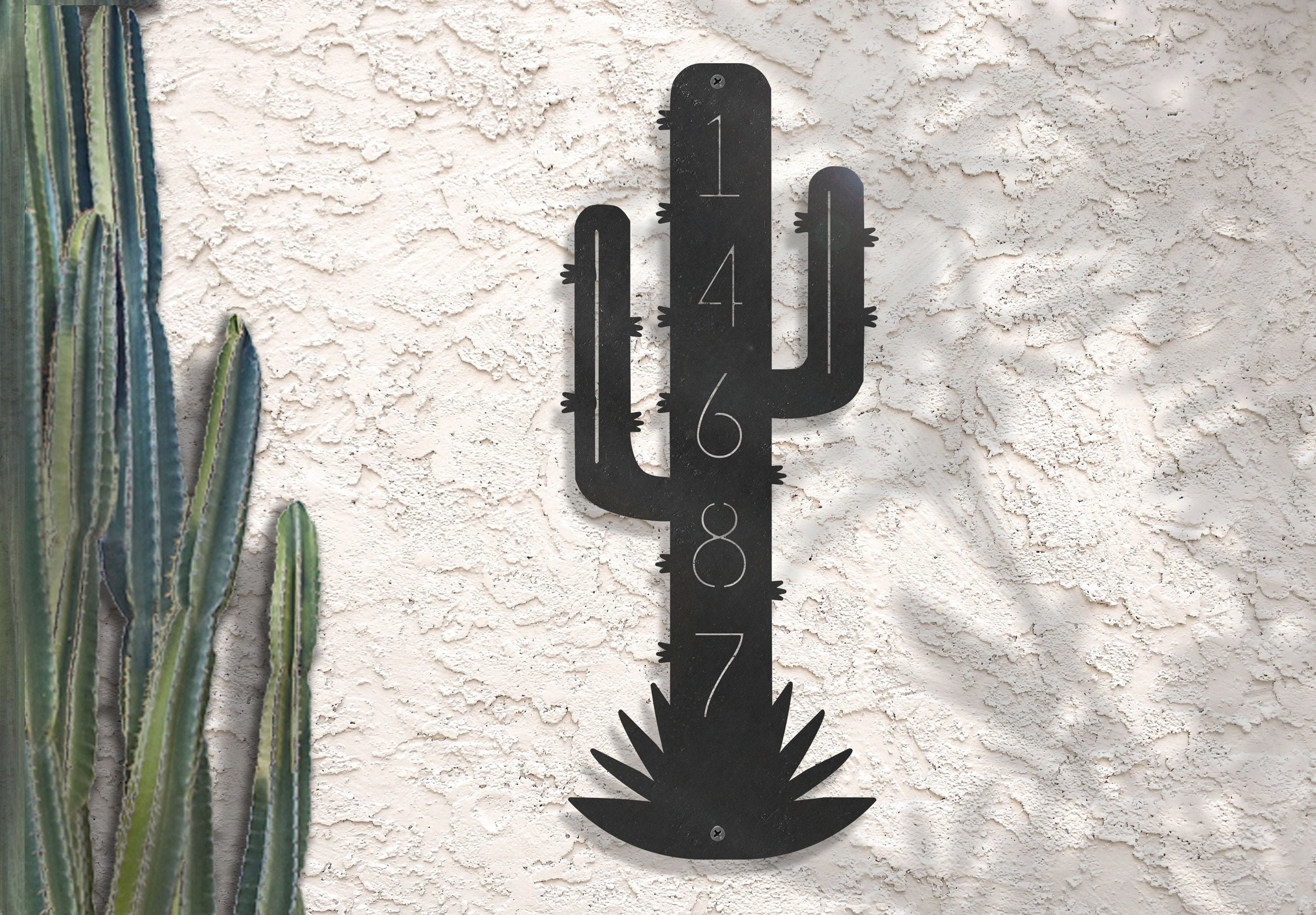 Home & Living Home Décor Succulent Address Plaque Artsy Cactus Address ...