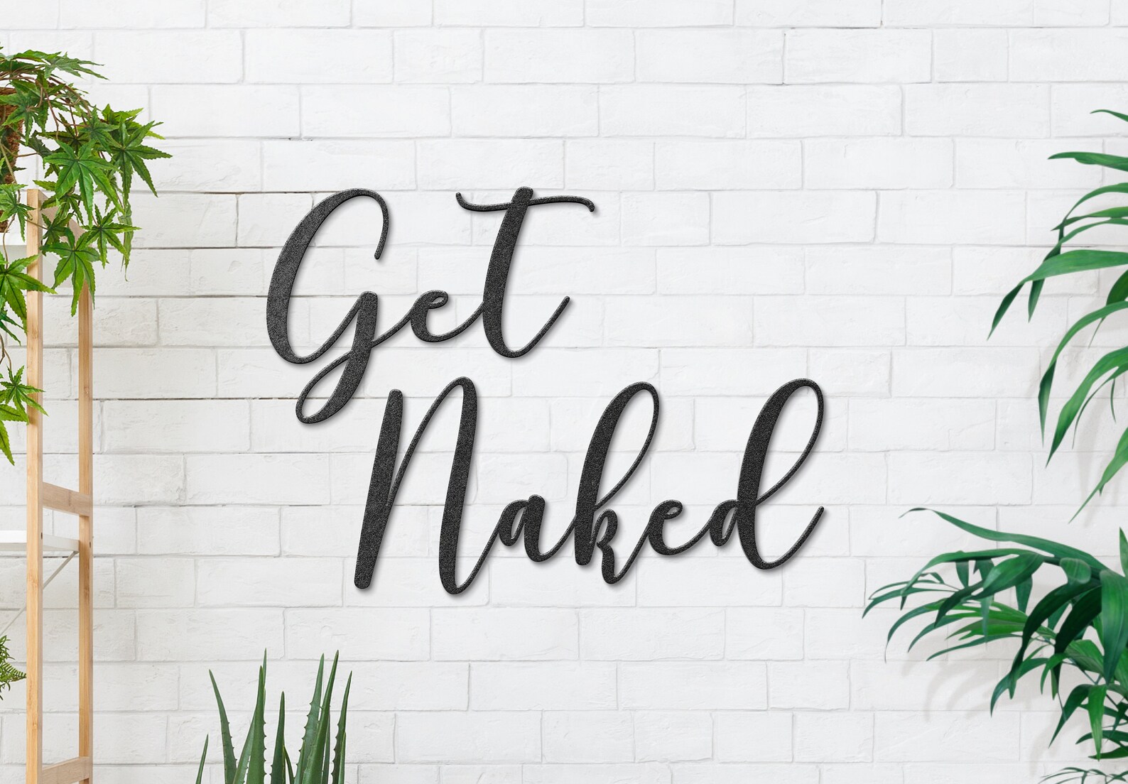 Bathroom Wall Decoration Get Naked Word Sign | Etsy