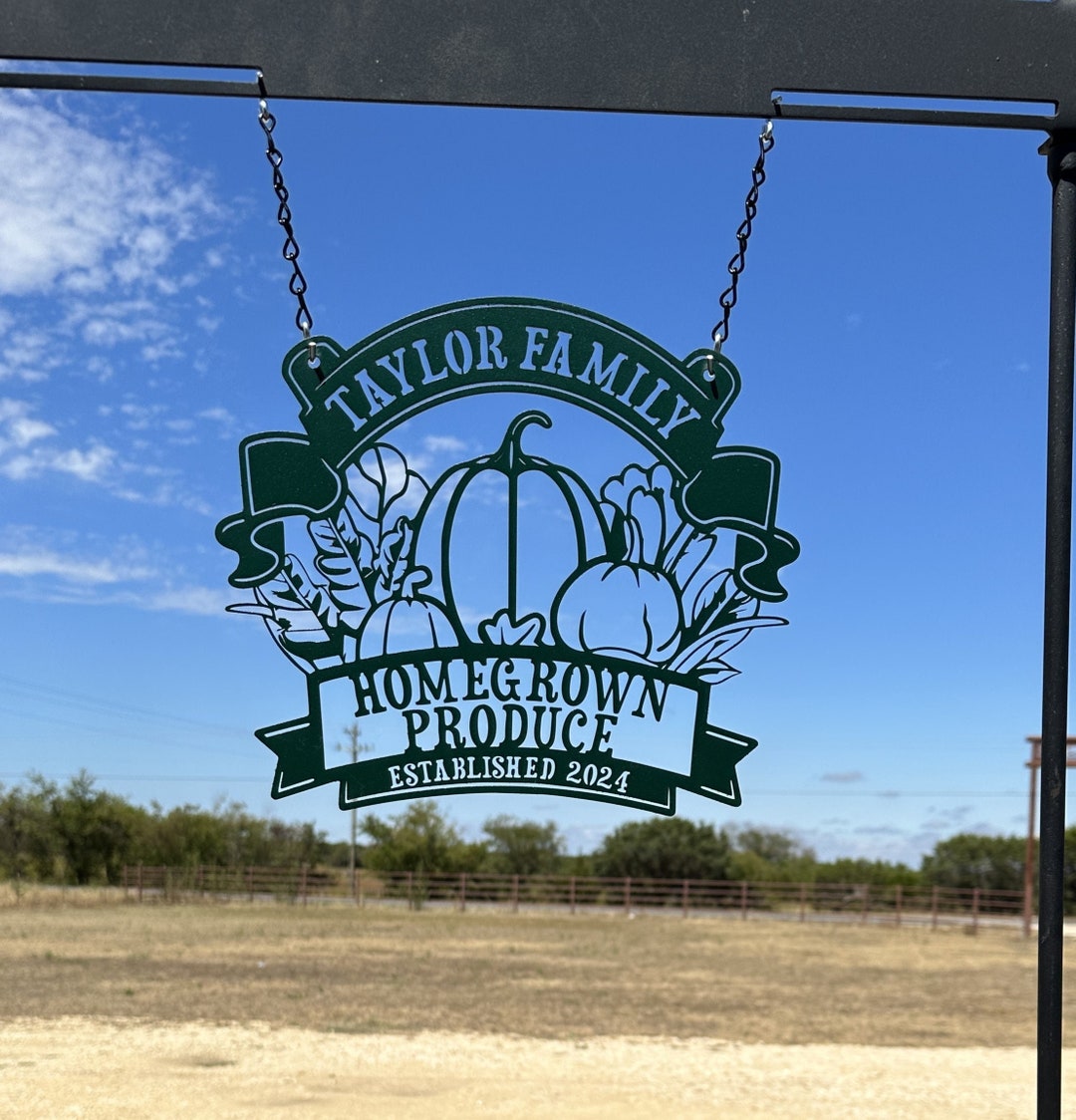Personalized Family Produce Sign, Metal Family Garden Gift - Etsy