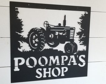 Custom Metal Tractor Sign