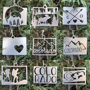 Colorado State Ornament, Metal State Christmas Ornament