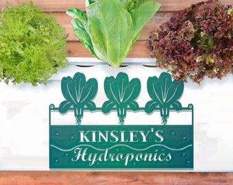 Custom Hydroponics Metal Hanging Sign, Personalized Gift for Gardener