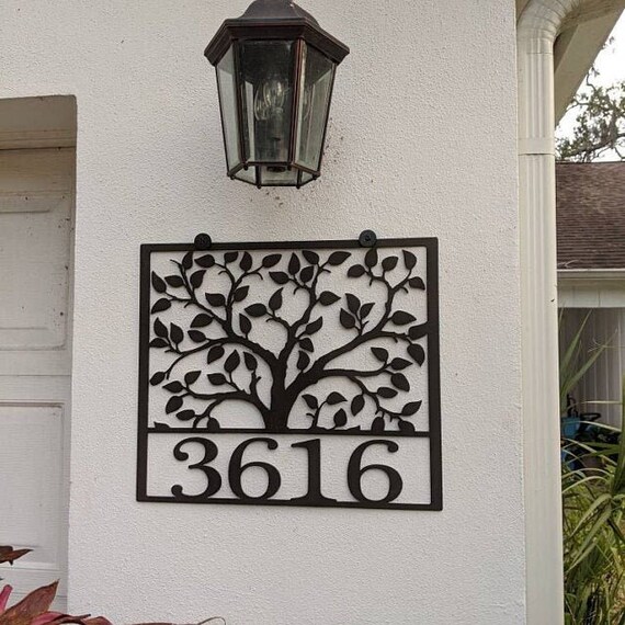 Tree of Life Family Address Sign Metal Powder Coated House Etsy