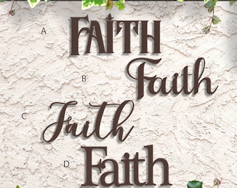 Faith Metal Sign: Script Wall Decor (13x6")